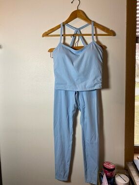 Light Blue Tank Top & Leggings Set